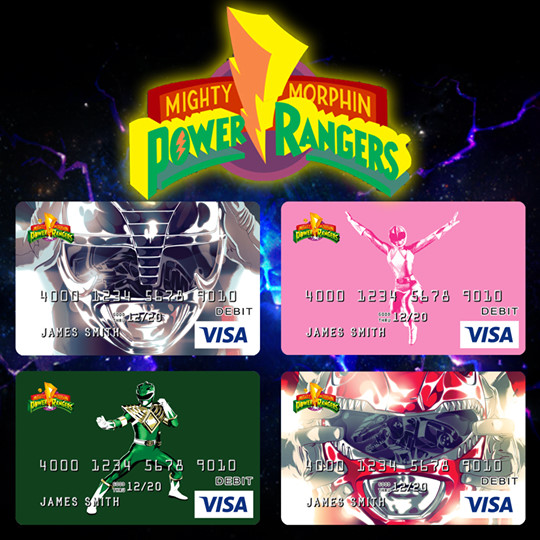 graphic design - Mighty Morphin Dower Rangers pre Pred 400F 1223_567.9010 To Debit James Smith Visa 4000 12375.78 9010 1220 Debit James Smith Visa pop 4000 1234 5678 9010 1220 Debit James Shith Visa 1001 40.00 12345678 10 Debit James Smith Visa