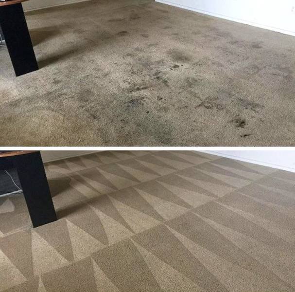 satisfying cleaning before and after