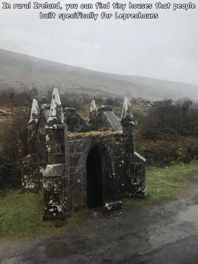 historic site - In rural Ireland, you can find tiny houses that people built specifically for Leprechauns