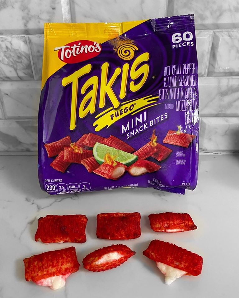 snack - St 60 Pieces Totinos Takis Hot Chili Pepper & Lime Seasoned Bites With A Chers Mohon Mozanita Fuego Mini Snack Bites Ser LA211 Sir , Worough Per 13 Bites 230 3.5 r rp 640 Toria 2 Total Nuwt 12.002000 Calores