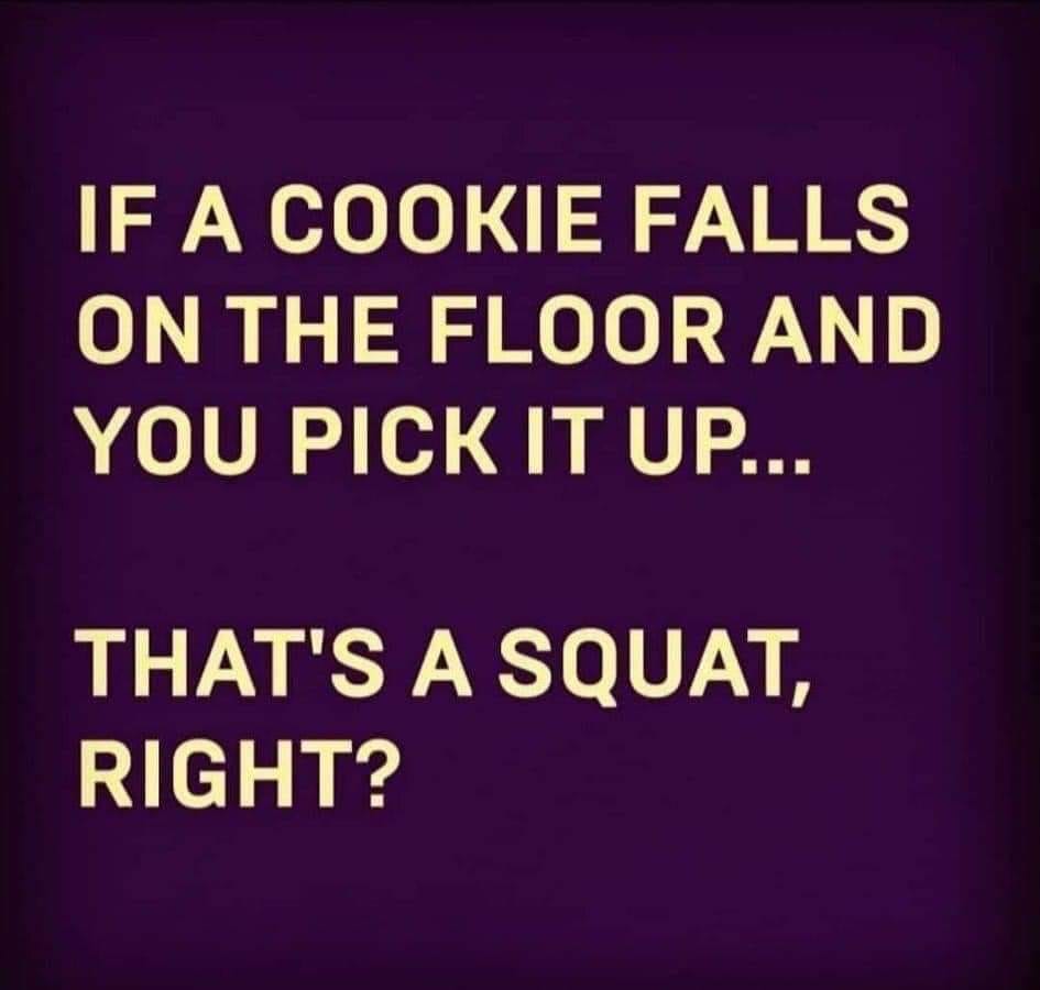 If A Cookie Falls On The Floor And You Pick It Up... That'S A Squat, Right?