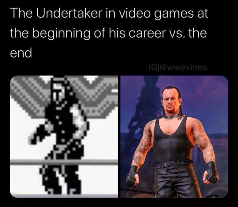 muscle - The Undertaker in video games at the beginning of his career vs. the end Ig