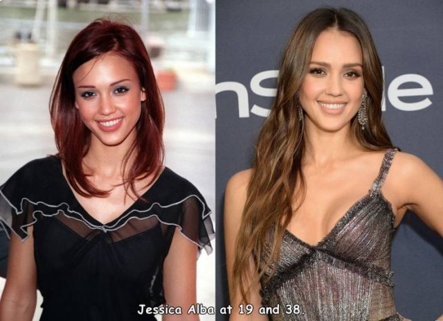 jessica alba red hair - hs e Jessica Allba at 19 and 38