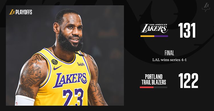 los angeles lakers - Playoffs Los Angeles rs 131 Final Lal wins series 41 sh Portland Trail Blazers 122 Lakers 23
