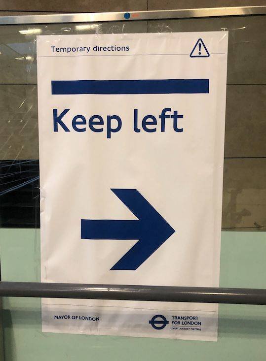 banner - Temporary directions Keep left Mayor Of London o Transport For London Ivy May Hate