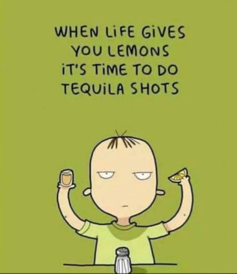 cartoon - When Life Gives You Lemons iT'S Time To Do Tequila Shots