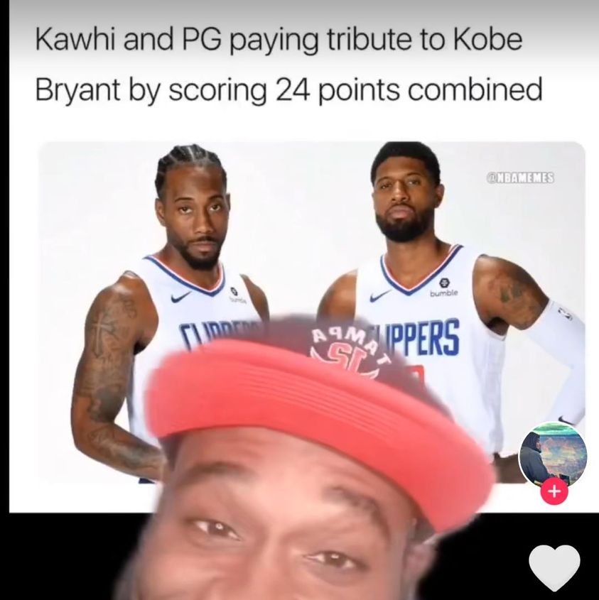 kawhi leonard and paul george - Kawhi and Pg paying tribute to Kobe Bryant by scoring 24 points combined Nbamemes bumble Alm Ppers Se