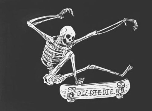 skeleton skateboarding tattoo