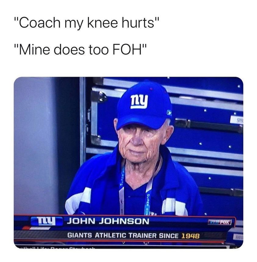 coach my knee hurts - mine does too foh