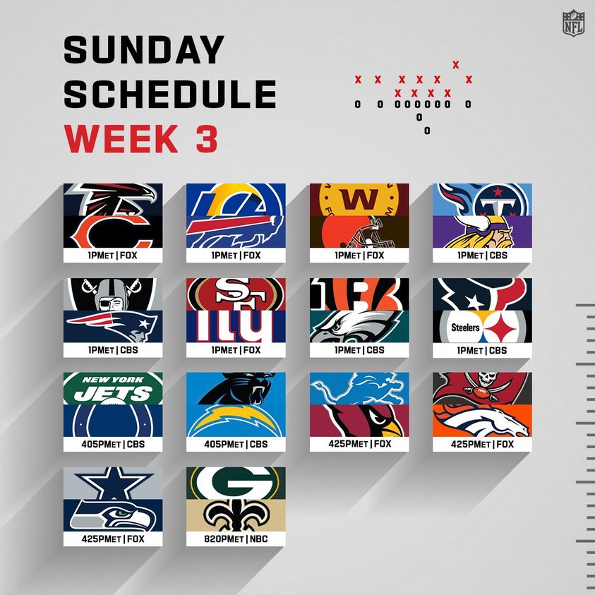 Nfl Sunday Schedule Week 3 X X X X X x x x x 0 0 0 0 0 0 0 0 0 0 0 1. Fc W 1PMET |Fox Ipmet | Fox 1PMET |Fox Ipmet|Cbs 11FR Ilu Steelers Ipmet|Cbs Ipmet Fox Ipmet|Cbs Ipmet Cbs New York Jets 405PMET Cbs 405PMET Cbs 425PMET Fox 425PMET Fox Ig 425PMET Fox…