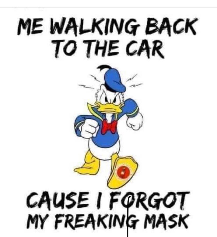 cartoon - Me Walking Back To The Car Cause I Forgot My Freaking Mask