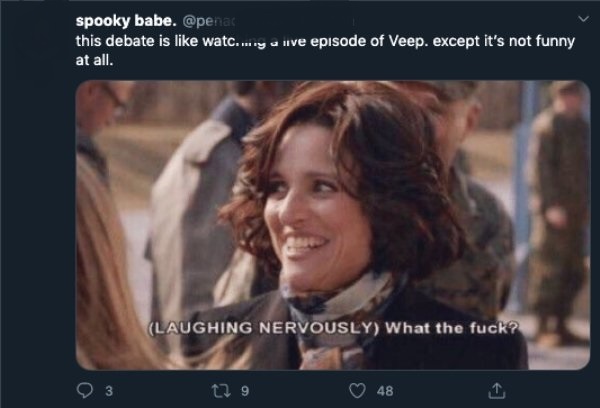 anorexia memes - spooky babe. this debate is watc...y alive episode of Veep. except it's not funny at all. Laughing Nervously What the fuck? 3 t29 48