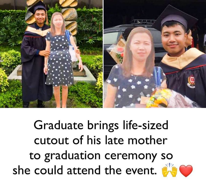 graduation - Danny Movie A Graduate brings lifesized cutout of his late mother to graduation ceremony so she could attend the event.