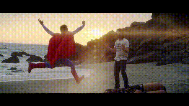 superman kick gif