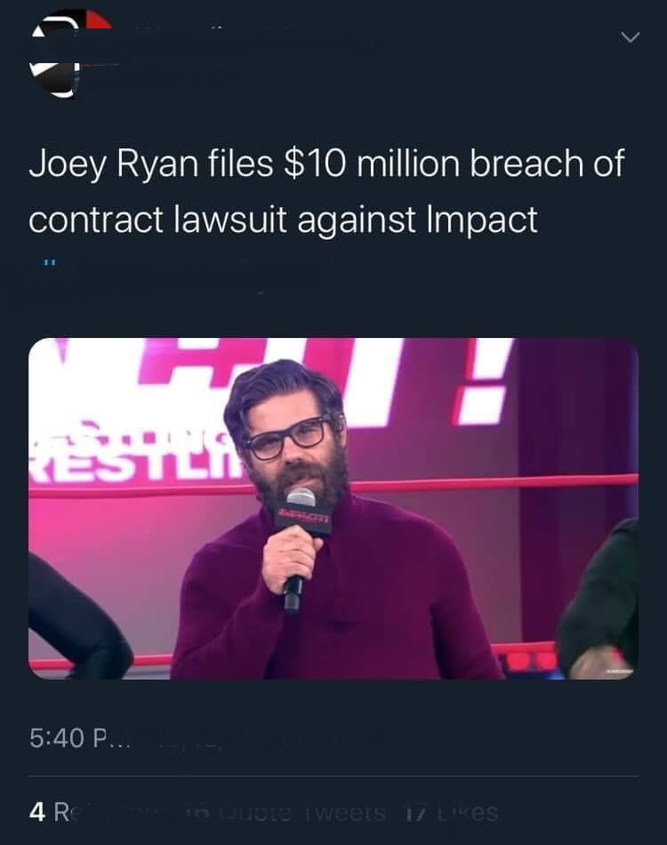 wrestler joey ryan - Joey Ryan files $10 million breach of contract lawsuit against Impact Tester P... 4 R in JUOLOTweets 11 Kes