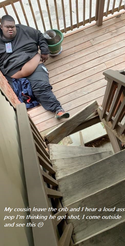 my homie big slime fell through the stairs - My cousin leave the crib and I hear a loud ass pop I'm thinking he got shot, I come outside and see this