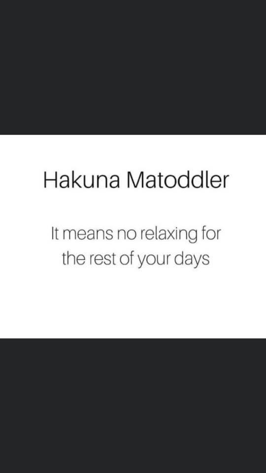 angle - Hakuna Matoddler It means no relaxing for the rest of your days