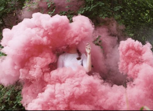 aesthetic pink smoke bomb