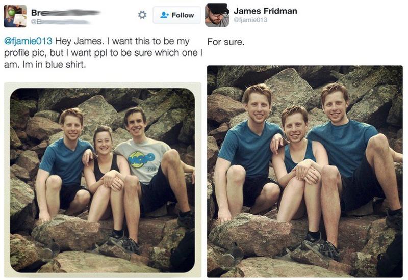 best photoshop people - Bre James Fridman For sure. Hey James. I want this to be my profile pic, but I want ppl to be sure which one! am. Im in blue shirt 2818