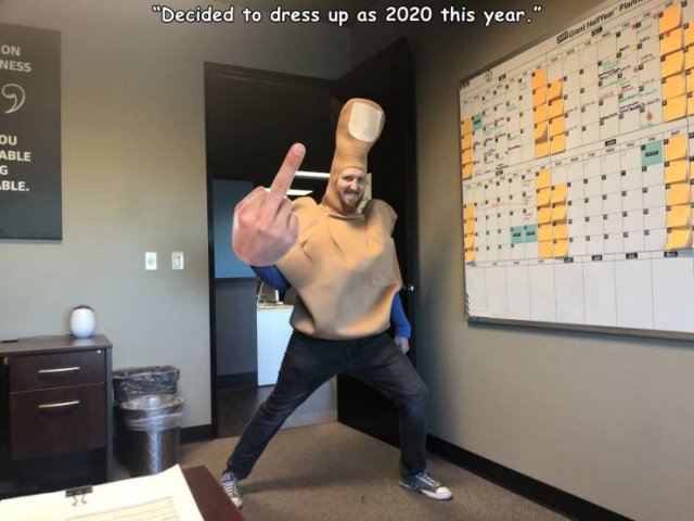 shoulder - "Decided to dress up as 2020 this year." war Plan On Ness Du Able G Ble.