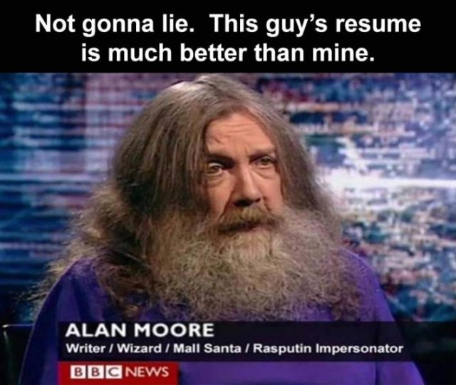 rasputin impersonator - Not gonna lie. This guy's resume is much better than mine. Alan Moore WriterWizard Mall Santa Rasputin Impersonator Bbc News