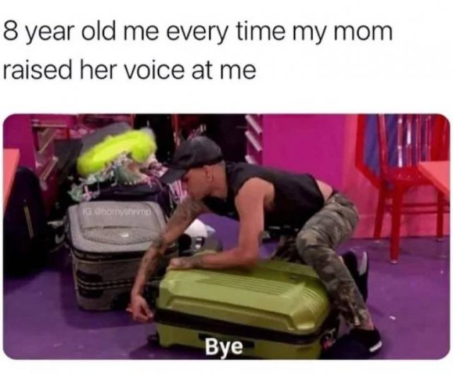 vehicle - 8 year old me every time my mom raised her voice at me Ig Ghornysteiro Bye