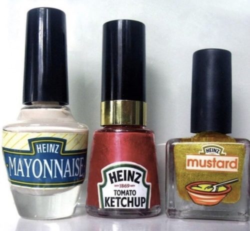 nail polish - Heinz Mayonnaise Heinzl mustard Heinzi 1869 Tomato Ketchup