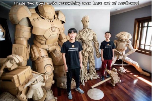 iron man cardboard - These two boys make everything seen here out of cardboard Carrer