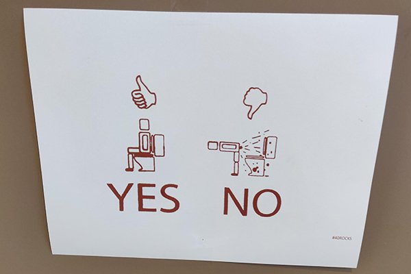 funny keep the toilet clean signs - Yes No