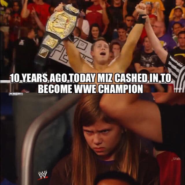 photo caption - 10 Years Ago.Today Miz Cashed In To Become Wwe Champion Wwehd Sta
