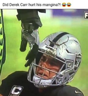 derek carr crying on the field - Did Derek Carr hurt his mangina?! ces F