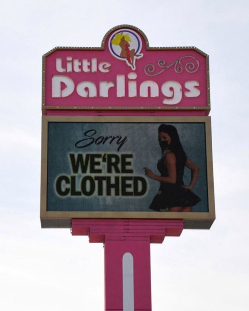 signage - Little Darlings Sorry We'Re Clothed