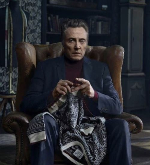 christopher walken knitting