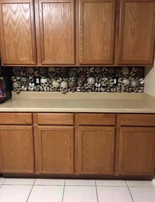 skull kitchen tiles