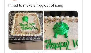 cake decorating - I tried to make a frog out of icing 166 Bild lepo