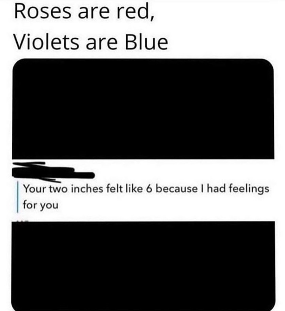 multimedia - Roses are red, Violets are Blue Your two inches felt 6 because I had feelings for you