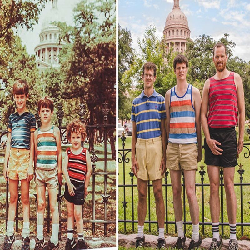 family photos recreated years later