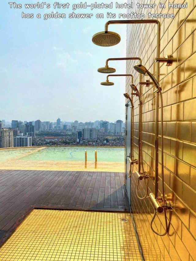 condominium - The world's first goldplated hotel tower in Hanoi has a golden shower on its rooftop terrace