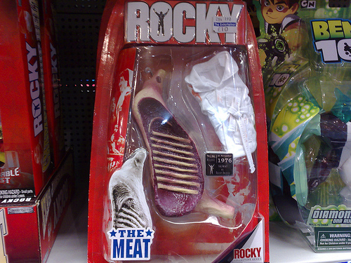 What kind of child would be happy about receiving the 'meat' that Rocky punches in the first movie? Wtf?