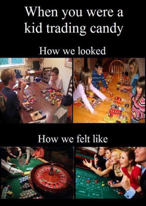 funny halloween caption - When you were a kid trading candy How we looked How we felt