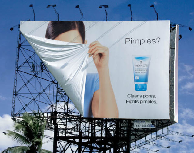 creative billboard - Pimples? Ponds Cleans pores. Fights pimples. 768765036
