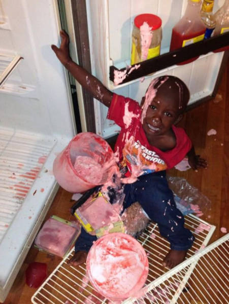 black kid with ice cream