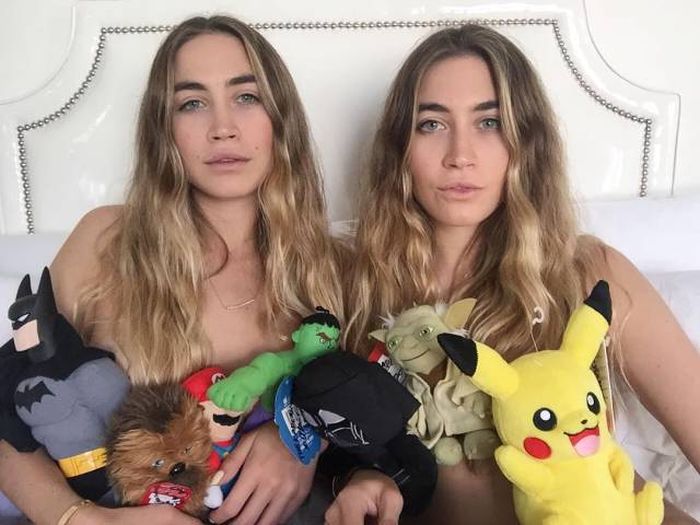 Allie and Lexie Kaplan, 22-year-old twin sisters promote ‘The Boys Toys’ collection by posting sexually suggestive photos of themselves with the toys on Instagram.