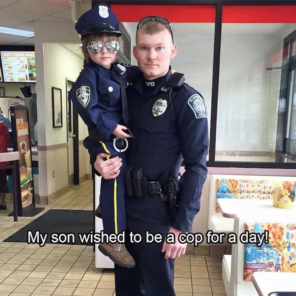 Pd My son wished to be a cop for a day!