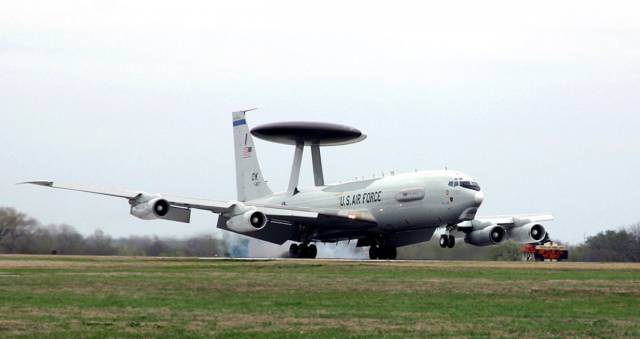 The E-3 is an airborne warning and control system (AWACS) plane. This means that the plane provides situational intelligence of an area and sends that back to the Joint Air Operations Center.