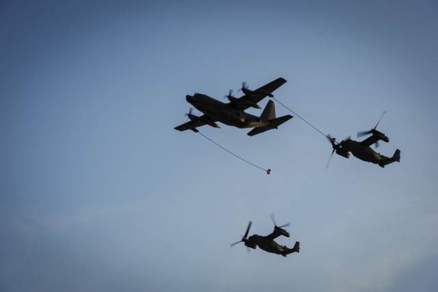 The MC-130 aircraft (MC-130H Combat Talon II, MC-130J Commando II) is intended to provide support, resupply, refueling, infiltration, and exfiltration for special-operations forces. The aircraft also carry out secondary psychological operations, such as dropping leaflets over enemy territory.