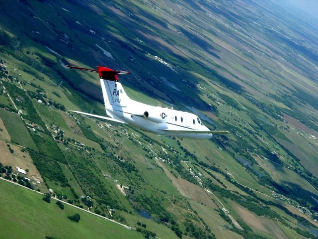 The T-1A Jayhawk is used to provide specialized training to future airlift or tanker aircraft pilots.