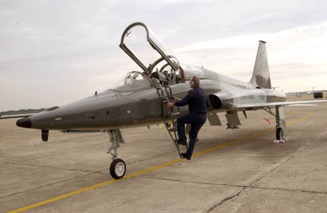 The T-38 (T-38A/C, AT-38B) is an aircraft used for high-altitude supersonic training. It is used to train pilots for aircraft such as the F-15E, B-1B, the F-22, and the A-10.