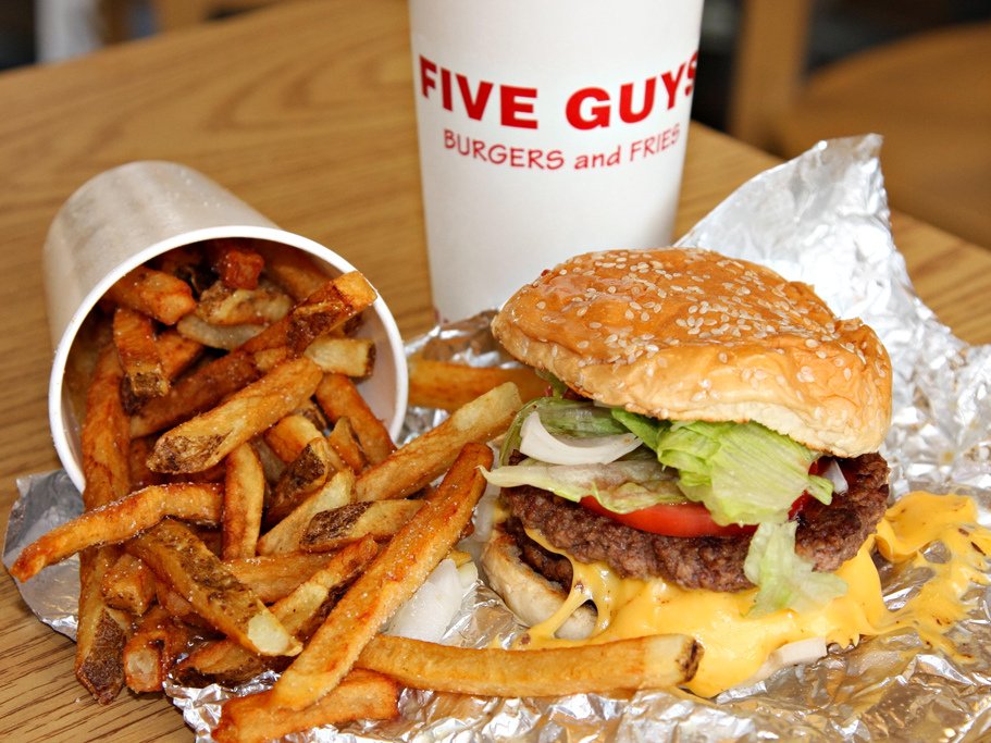 #22 FIVE GUYS BURGERS AND FRIES - US sales: $1.32 billion;

Number of US locations: 1,215;

Financial performance rank: 22;

Customer satisfaction rank: 22;

Value rank: 86