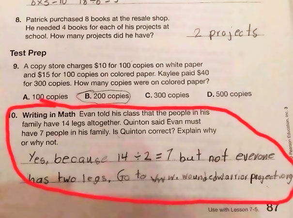 Kids Being Smartasses On Homework Assignments